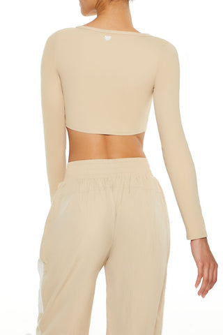 Active Ruched V-Neck Crop Top