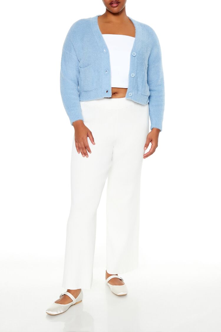  Forever 21 Plus Size Rib-Knit Cardigan Sweater - black - Bonton