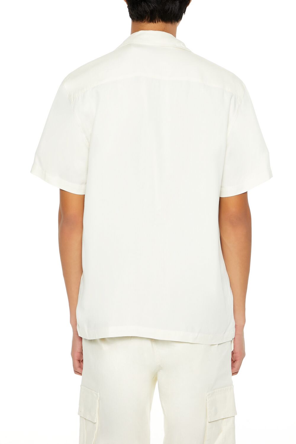  Forever 21 Cuban-Collar Short-Sleeve Shirt - cream - Bonton