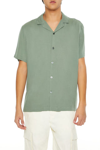 Cuban-Collar Short-Sleeve Shirt