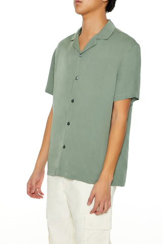 Cuban-Collar Short-Sleeve Shirt