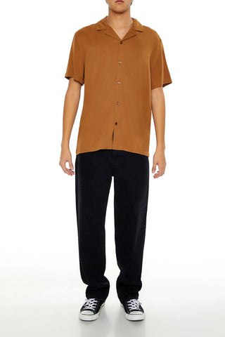 Cuban-Collar Short-Sleeve Shirt