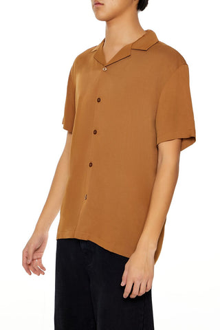 Cuban-Collar Short-Sleeve Shirt