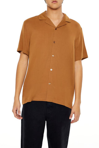 Cuban-Collar Short-Sleeve Shirt