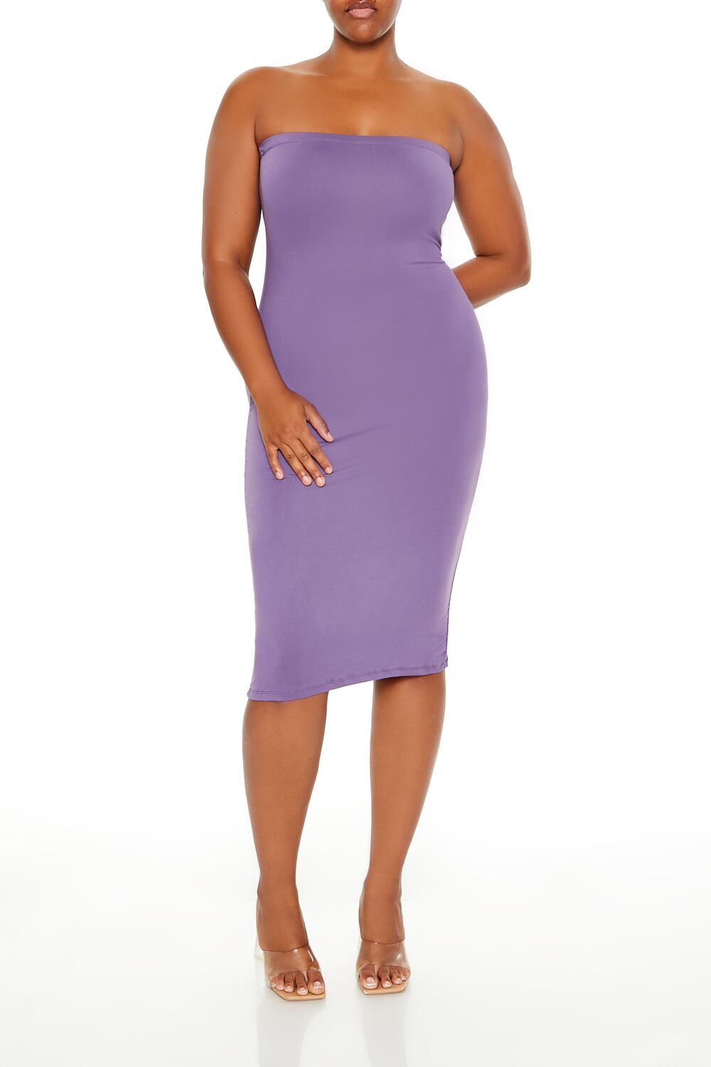 Forever 21 Plus Size Tube Midi Dress - grape-swatch - Bonton