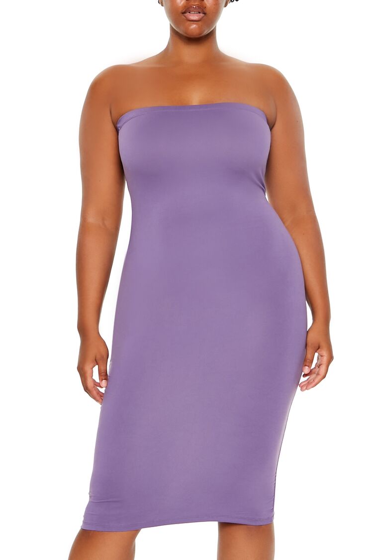  Forever 21 Plus Size Tube Midi Dress - grape-swatch - Bonton
