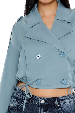 Double-Breasted Cropped Trench Coat