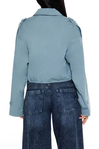 Double-Breasted Cropped Trench Coat