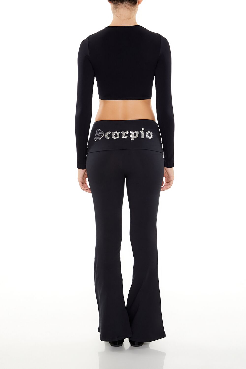  Forever 21 Sequin Scorpio Flare Leggings - black - Bonton