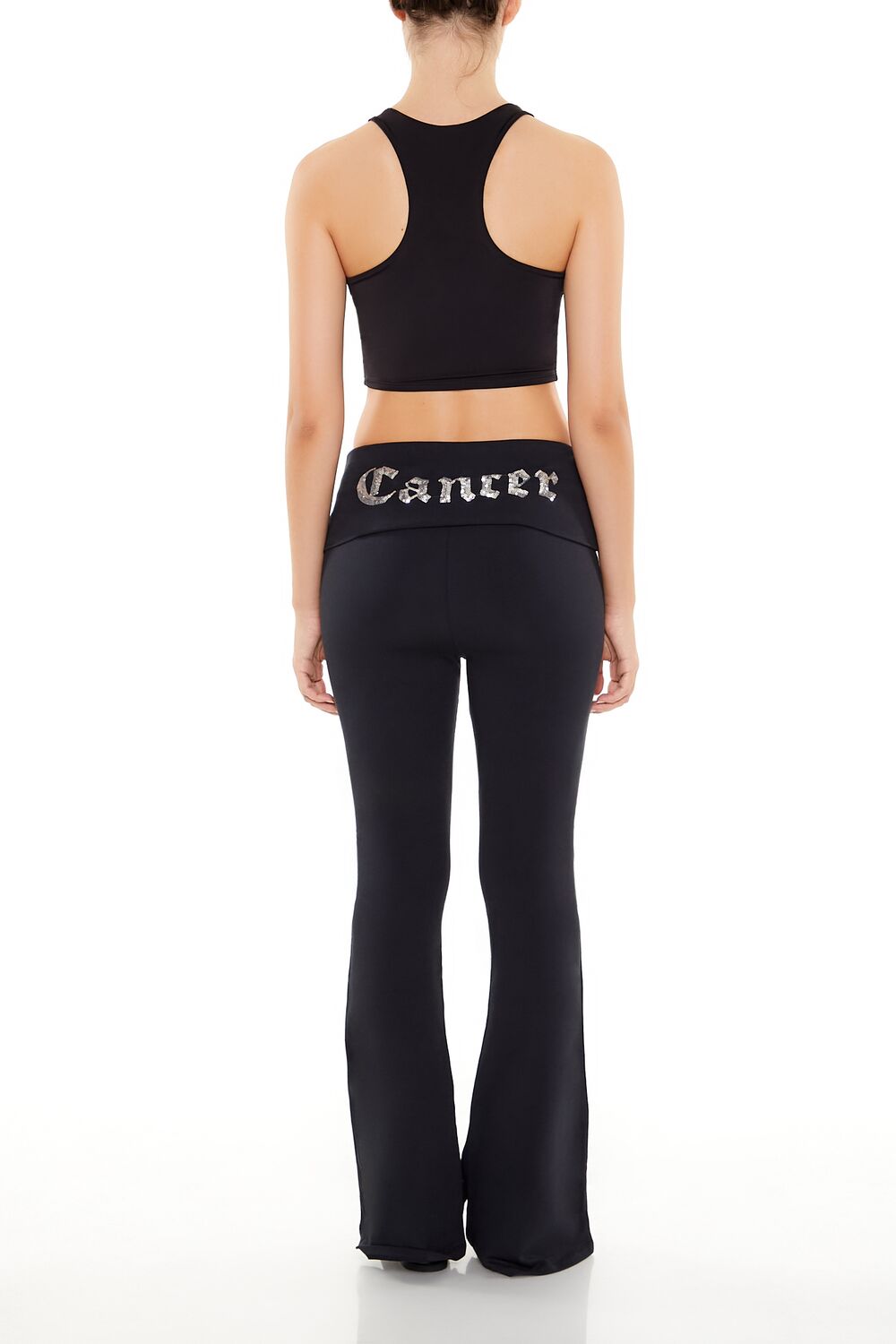  Forever 21 Sequin Cancer Flare Leggings - black - Bonton