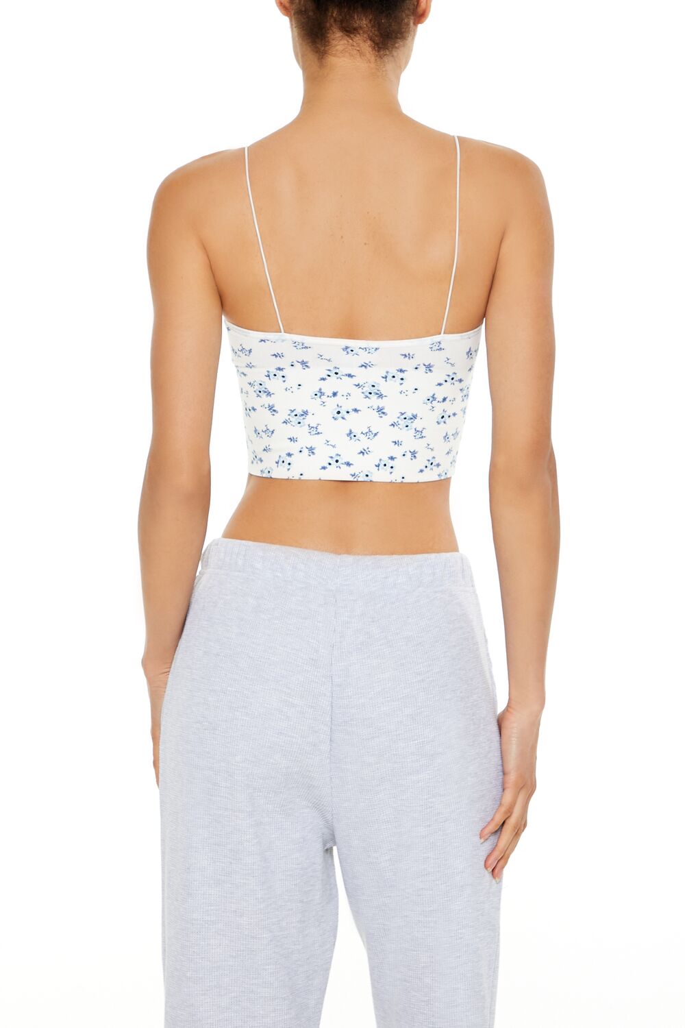  Forever 21 Seamless Floral Print Bralette - blue-multi - Bonton