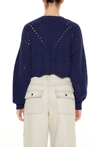 Open-Knit Cropped Sweater