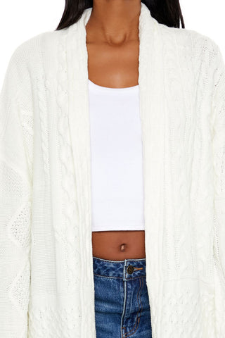 Mixed Knit Cardigan Sweater