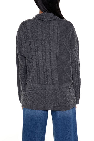 Mixed Knit Cardigan Sweater