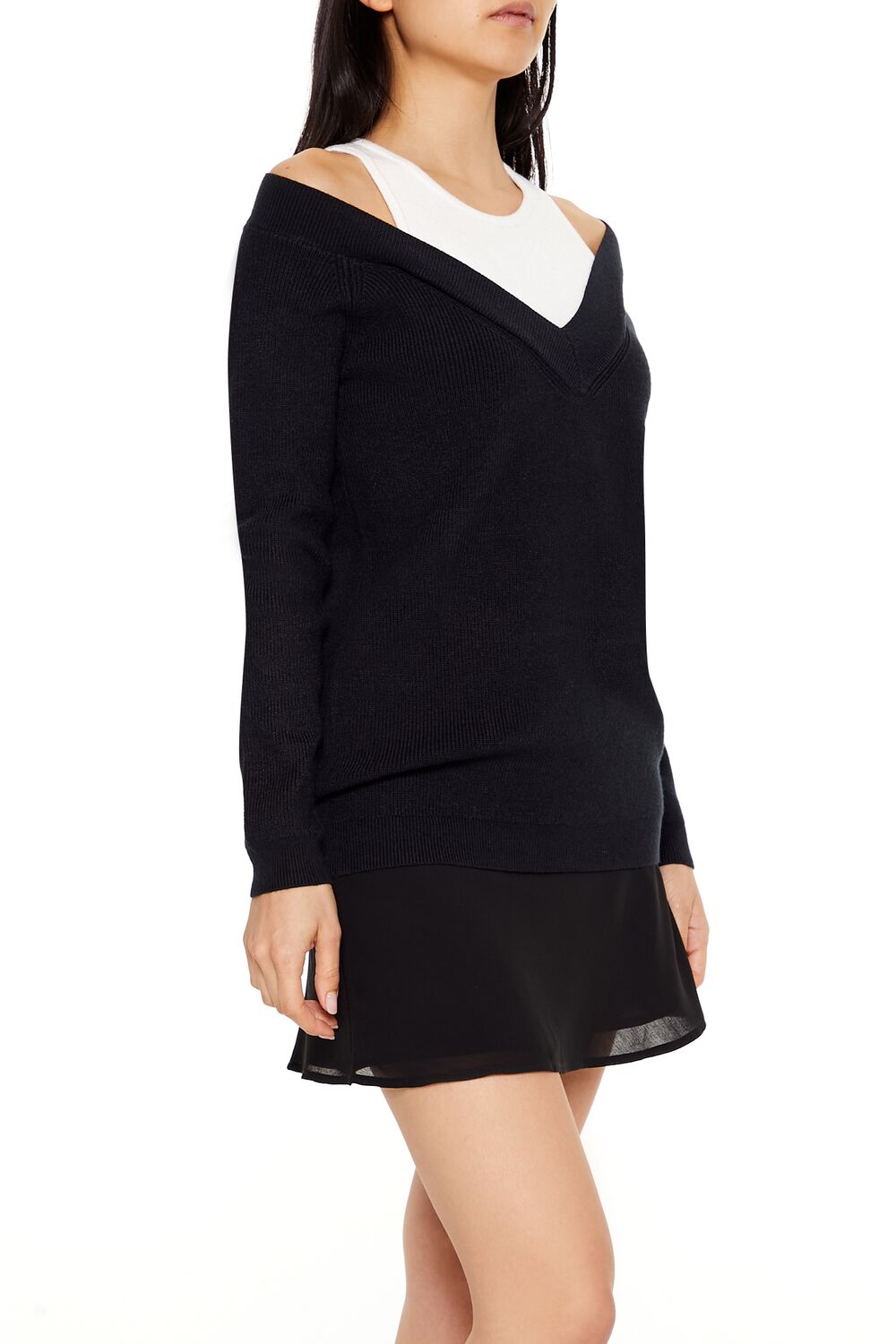  Forever 21 Combo Tank Top Sweater - grey white - Bonton