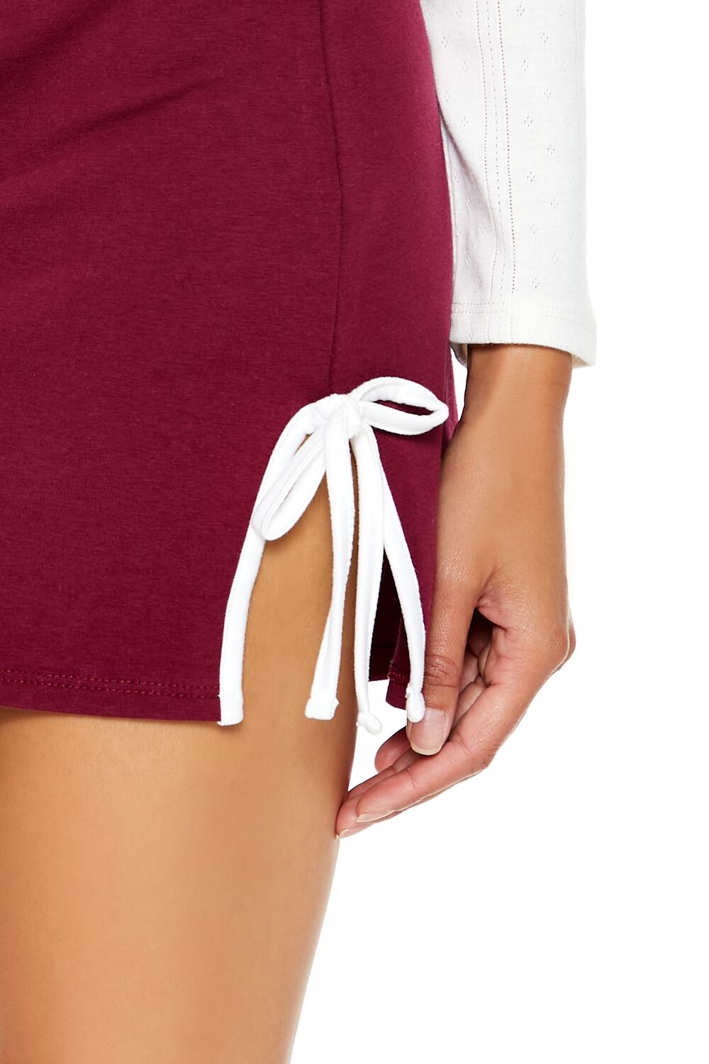  Forever 21 Bow Cutout Mini Skirt - taupe - Bonton