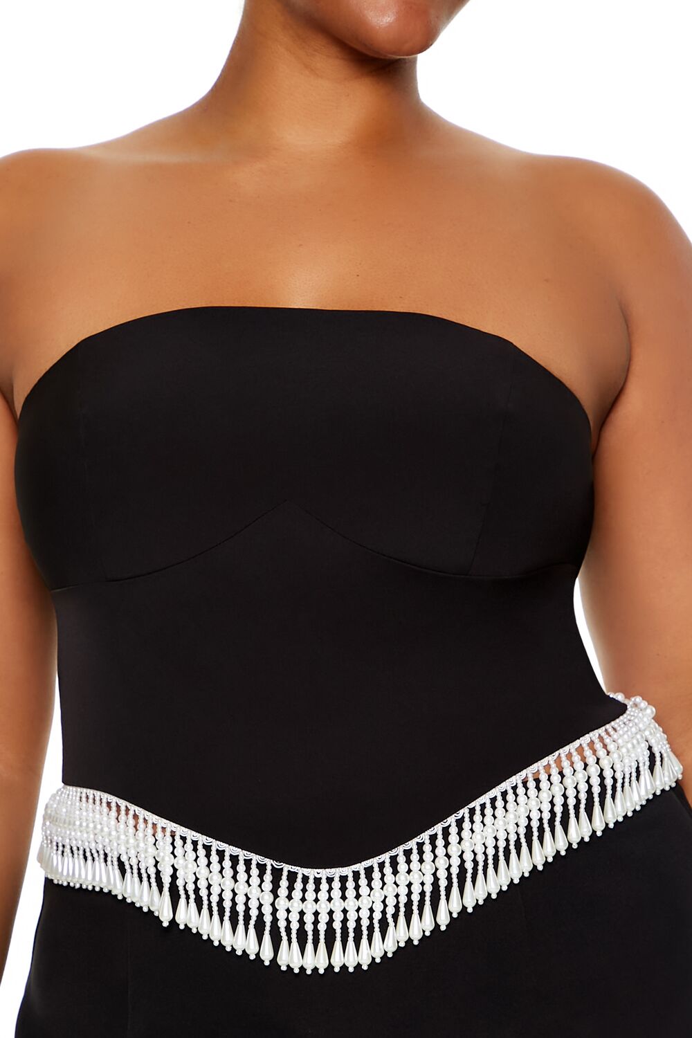  Forever 21 Plus Size Beaded-Trim Tube Top - black - Bonton