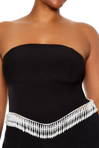 Plus Size Beaded-Trim Tube Top
