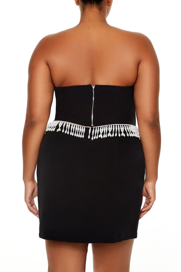 Plus Size Beaded-Trim Tube Top in Black | Size: 2X by Bonton Plus Size Beaded-Trim Tube Top in Black | Size: 2X by Bonton