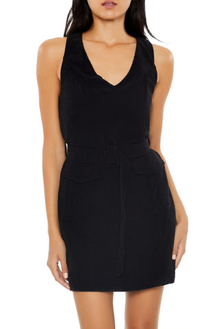 Belted Corduroy Mini Dress