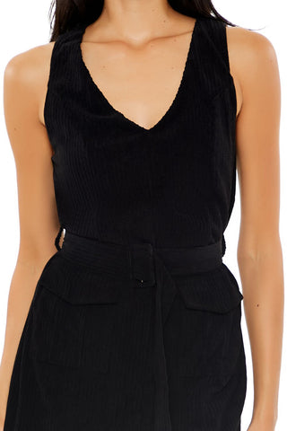 Belted Corduroy Mini Dress