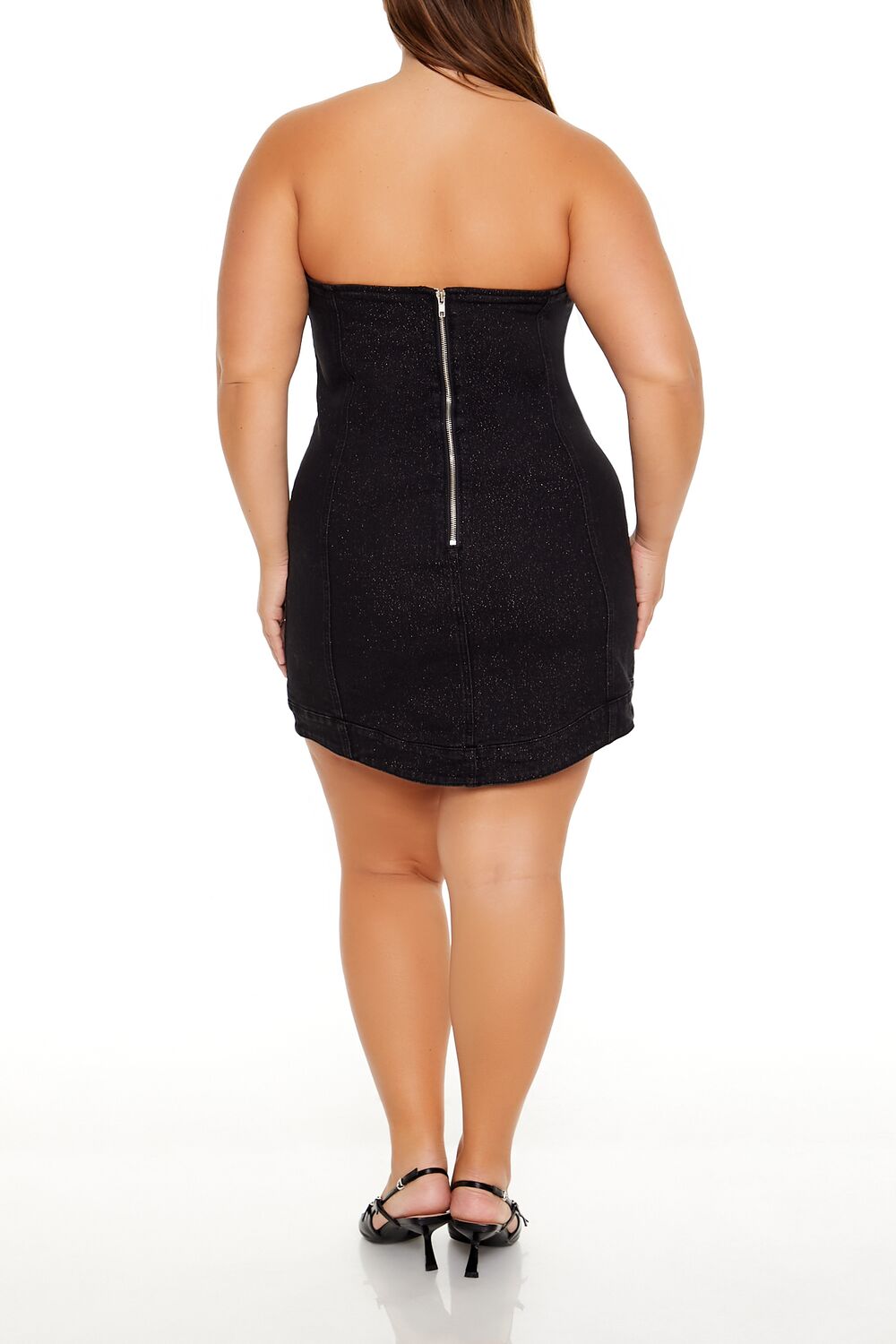  Forever 21 Plus Size Denim Tube Dress - black - Bonton