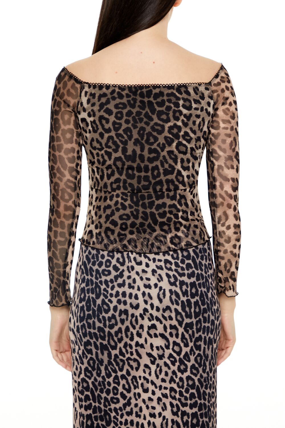  Forever 21 Leopard Print Square-Neck Top - leopard - Bonton
