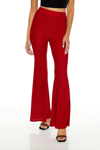 Glitter High-Rise Flare Pants