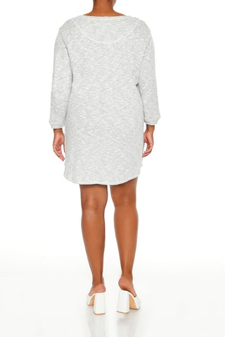 Plus Size Lace Chevron Mini Dress