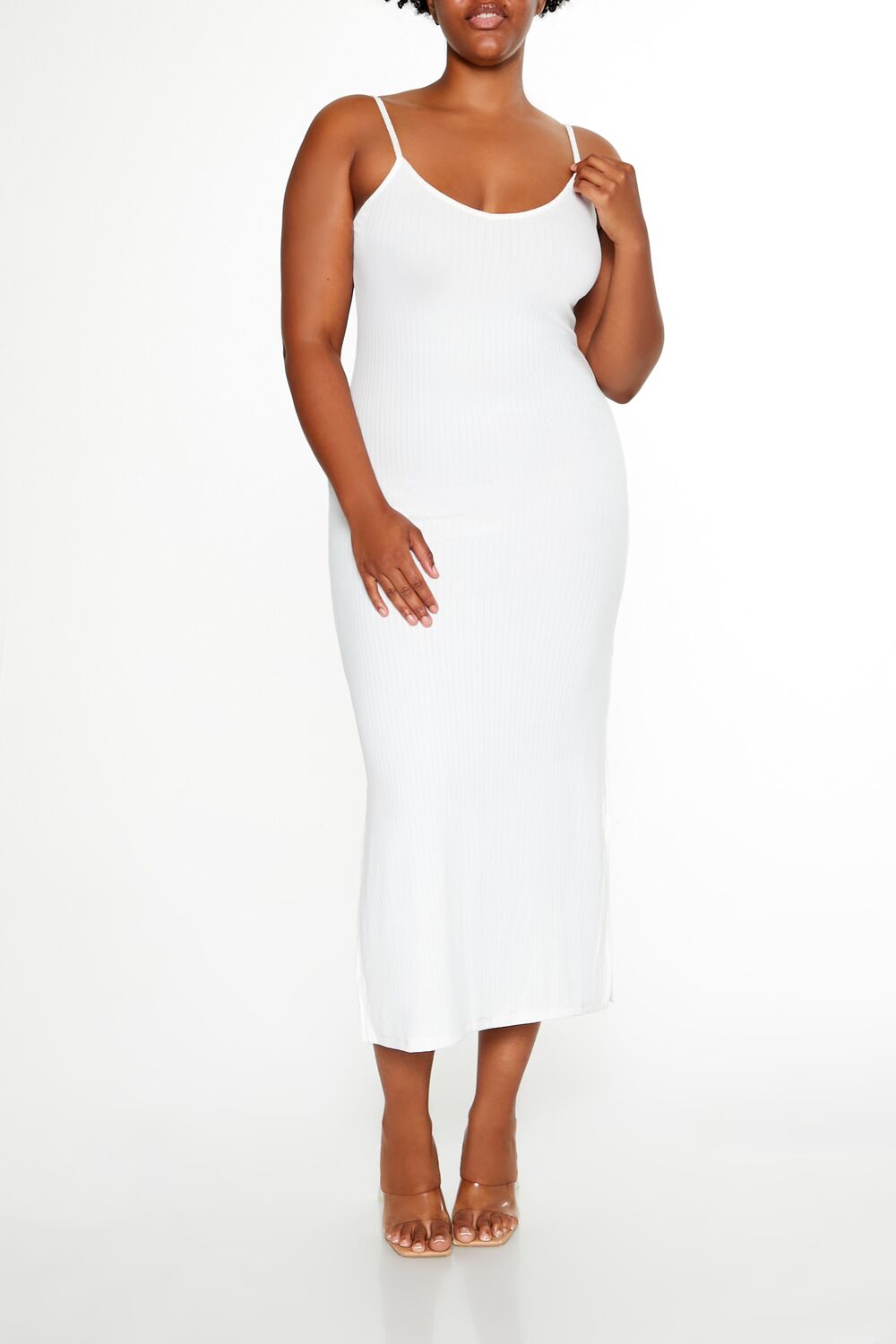  Forever 21 Plus Size Cami Maxi Dress - white - Bonton