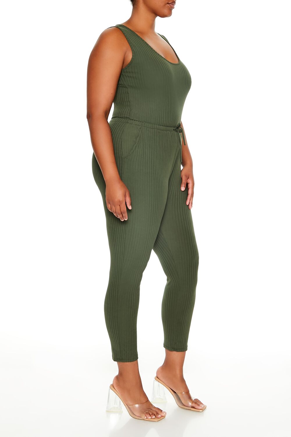  Forever 21 Plus Size Sleeveless Jumpsuit - olive - Bonton