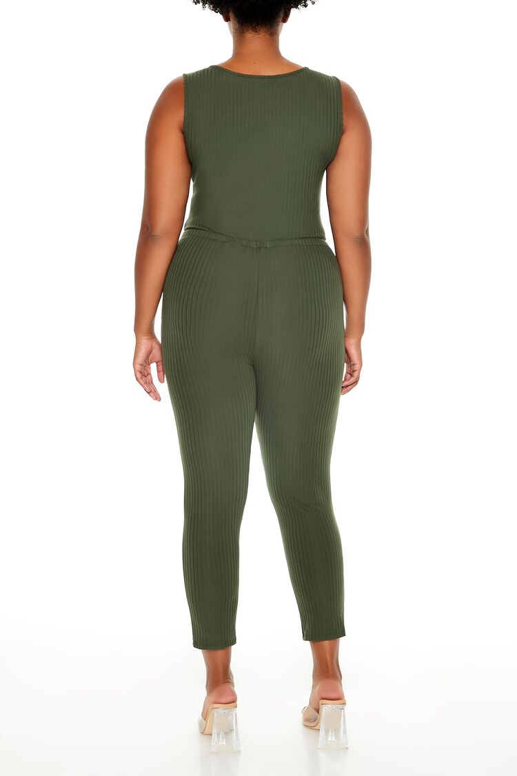  Forever 21 Plus Size Sleeveless Jumpsuit - olive - Bonton