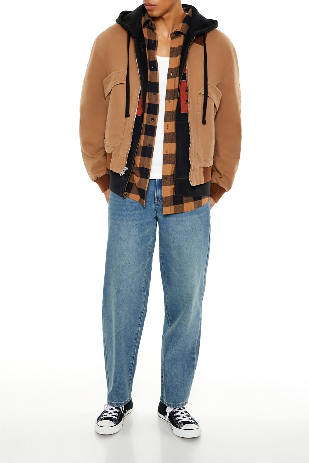  Forever 21 Zip-Up Bomber Jacket - chestnut-cocoa-swatch - Bonton