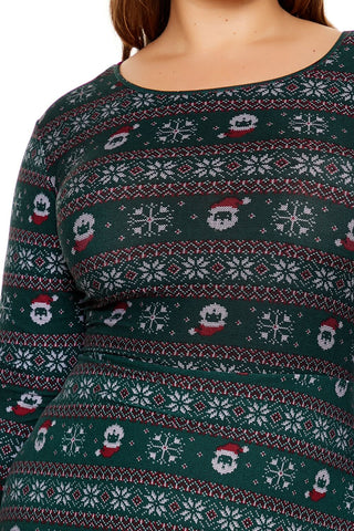 Plus Size Fair Isle Mini Dress & Scrunchie Set