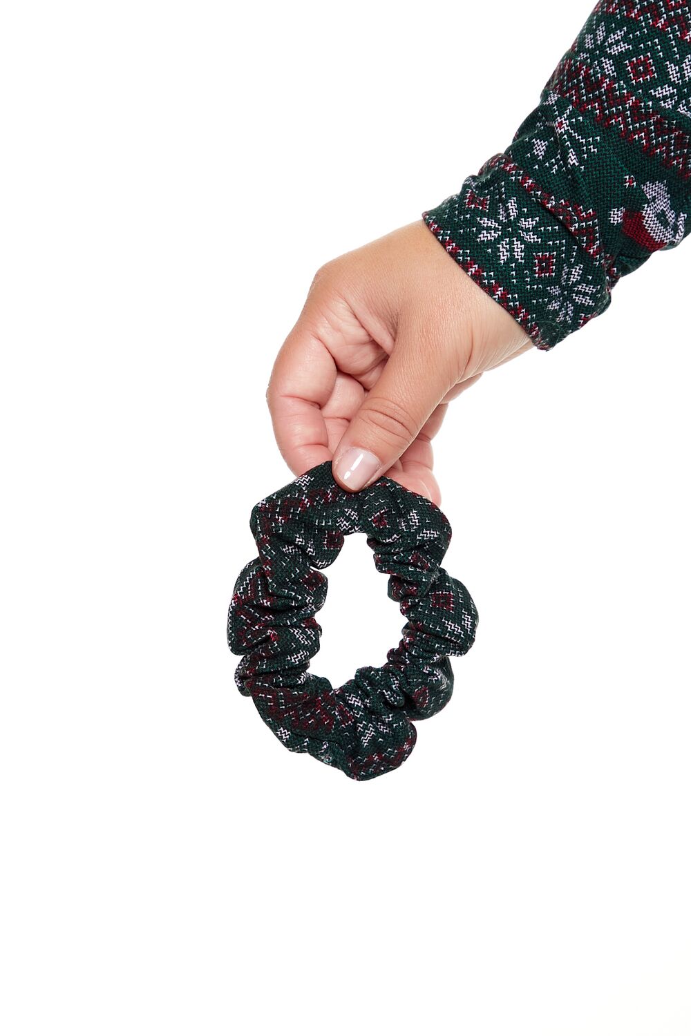  Forever 21 Plus Size Fair Isle Mini Dress & Scrunchie Set - green-swatch - Bonton