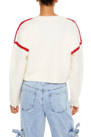 Dreamer Patch Fuzzy Knit Sweater