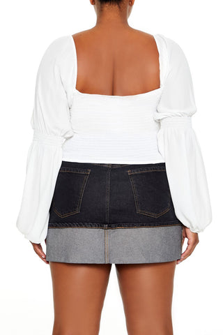 Plus Size Ruched Sweetheart Top