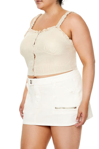 Plus Size Ruffle-Trim Crop Top