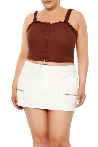 Plus Size Ruffle-Trim Crop Top