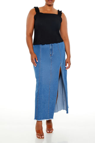 Plus Size Ruffle-Strap Tank Top