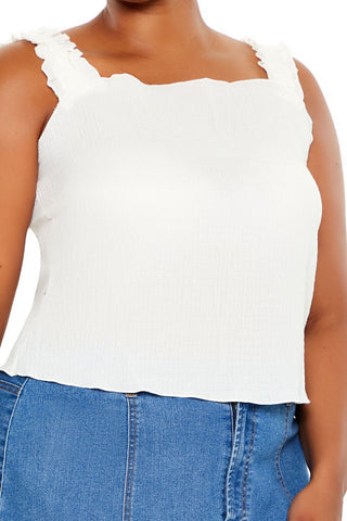 Plus Size Ruffle-Strap Tank Top