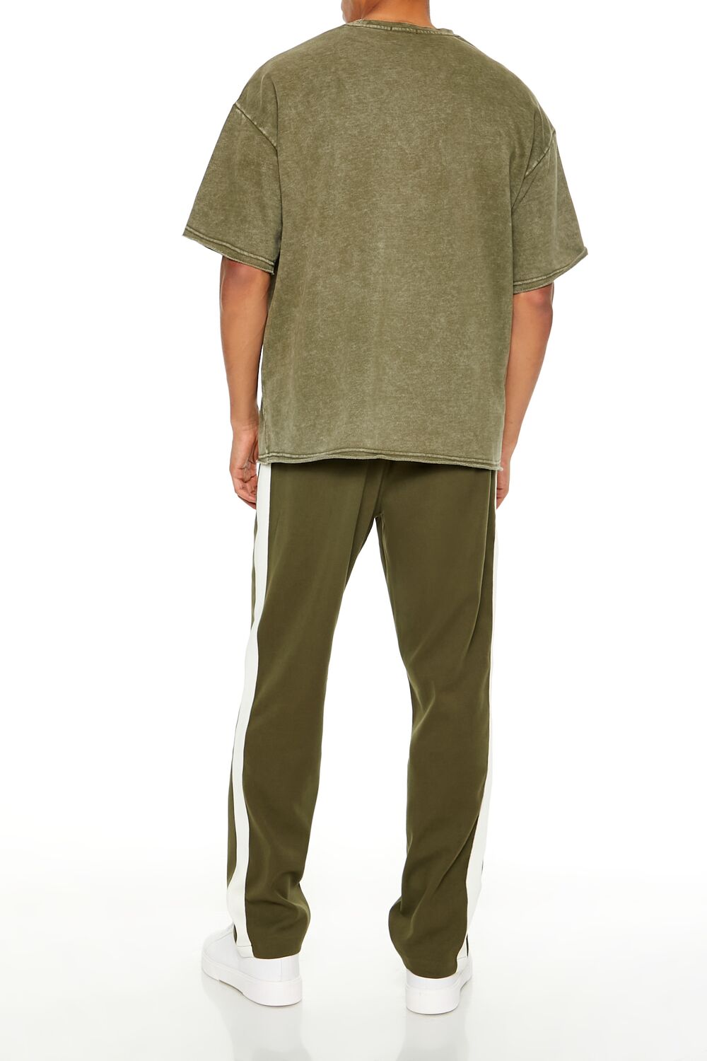  Forever 21 Striped Drawstring Pants - olive-cream - Bonton