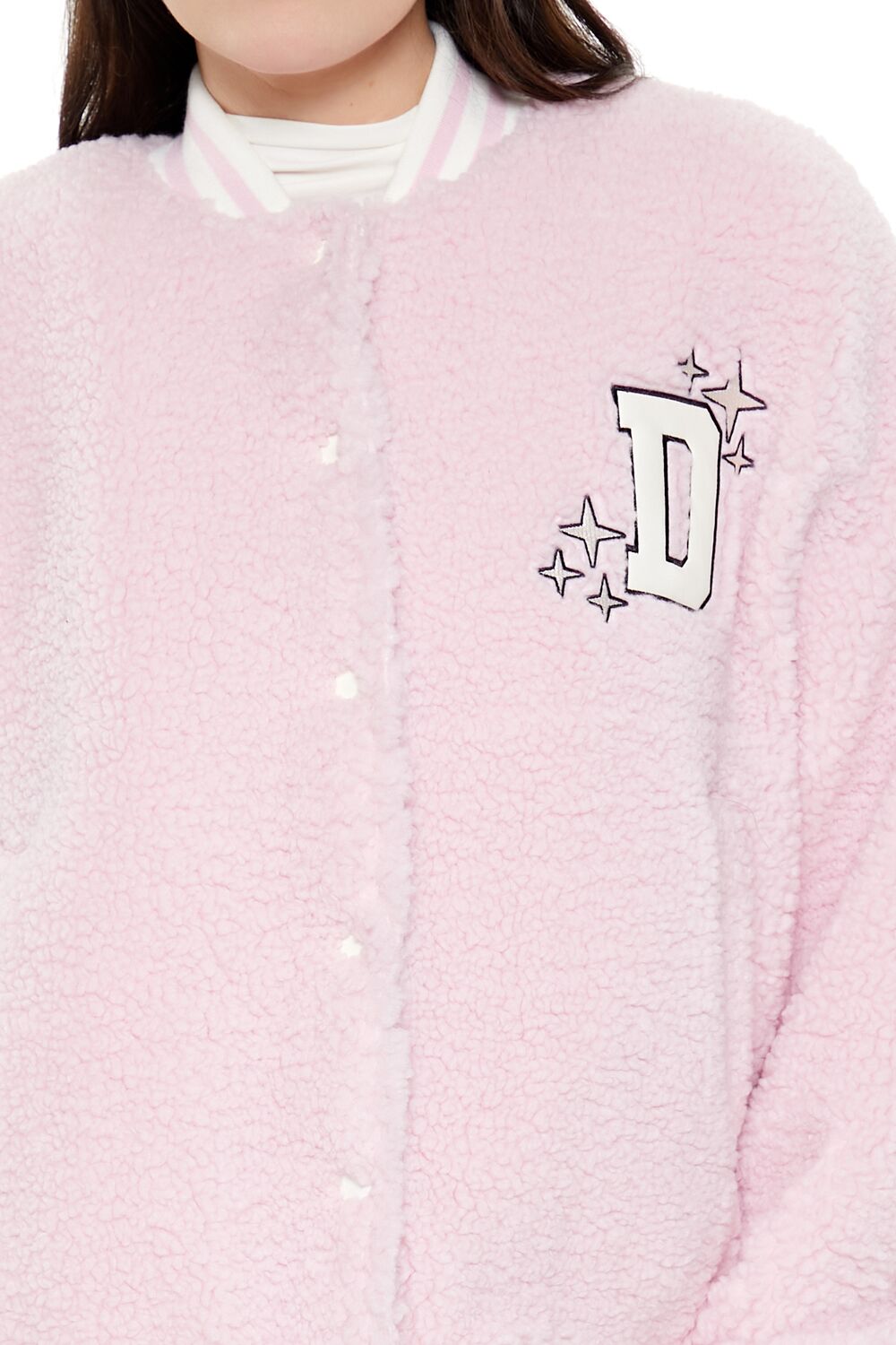  Forever 21 Delusional Varsity Bomber Jacket - petal-pink-swatch - Bonton