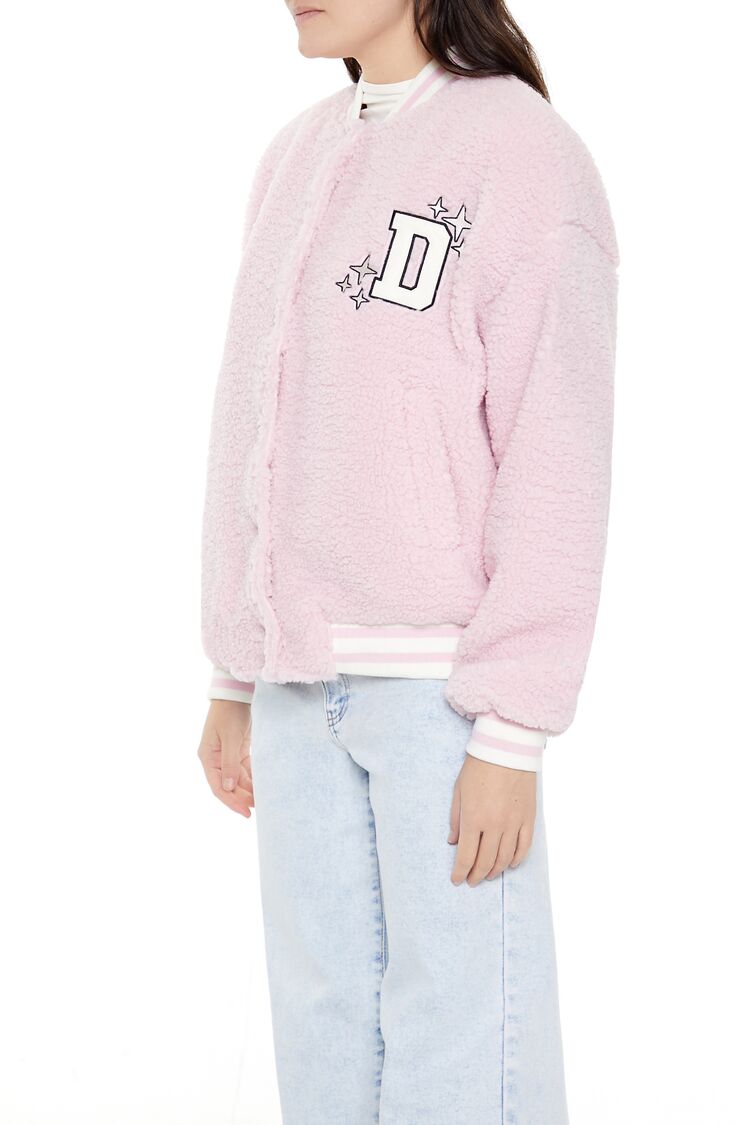  Forever 21 Delusional Varsity Bomber Jacket - petal-pink-swatch - Bonton