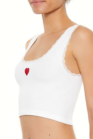 Seamless Heart Embroidered Bralette