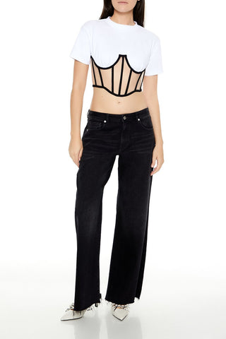 Sheer Corset Combo Crop Top