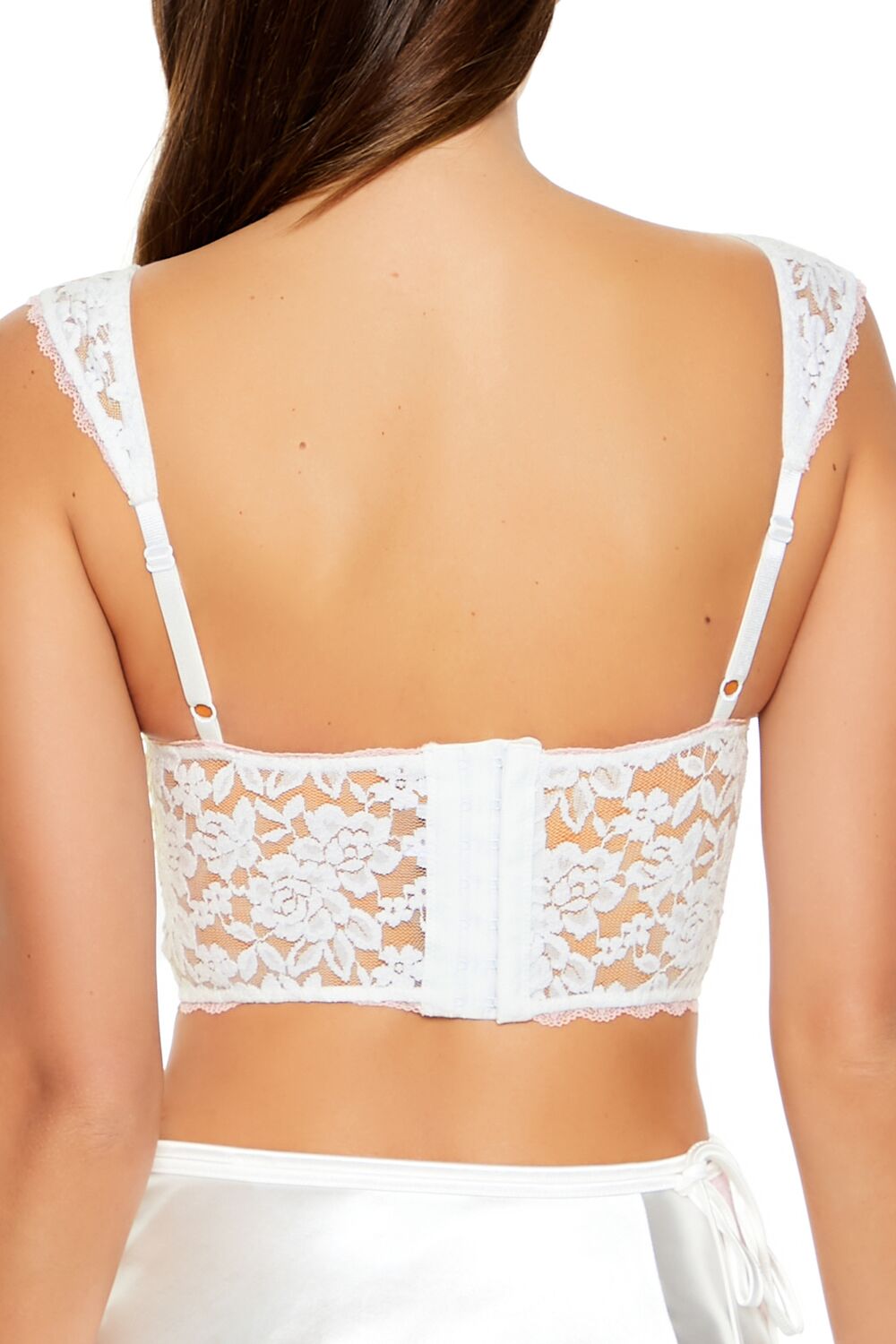  Forever 21 Lace-Up Lingerie Corset Cami - vanilla-pink - Bonton