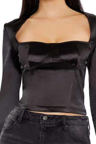 Square-Neck Bustier Crop Top