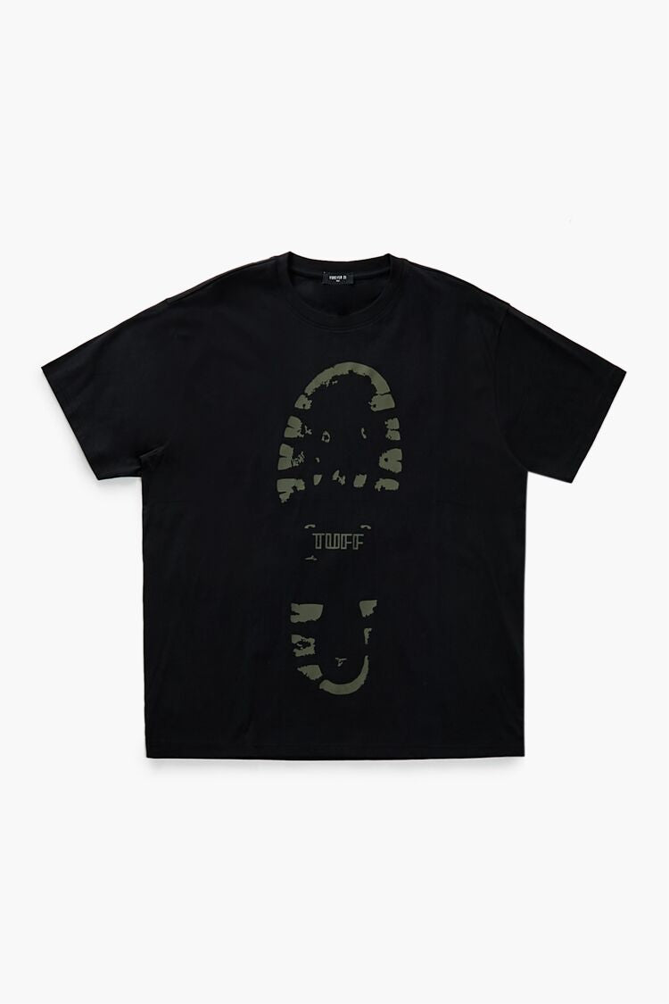  Forever 21 Tuff Footprint Graphic Tee - olive black - Bonton