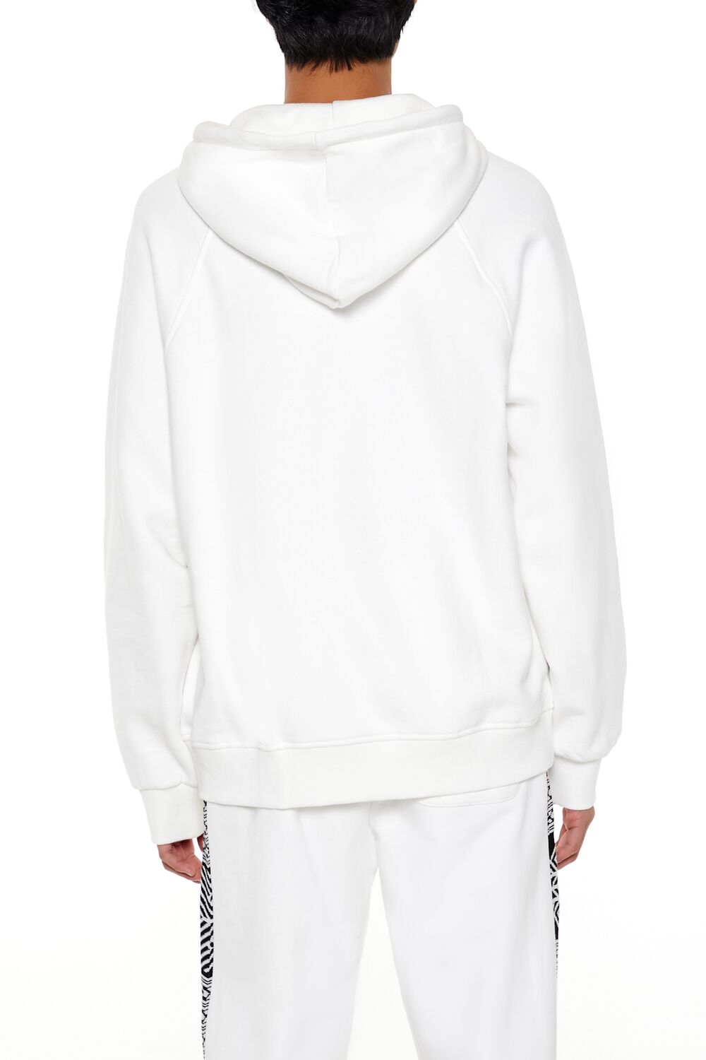  Forever 21 Abstract French Terry Hoodie - cream black - Bonton